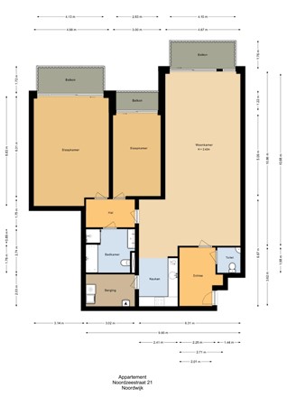 Floorplan - Noordzeestraat 21, 2202 HW Noordwijk